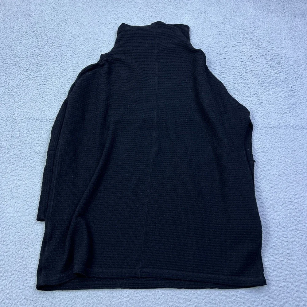 We The Free Kitty Thermal Sweater Women's M Black Funnel Slouchy Oversized‎ Top